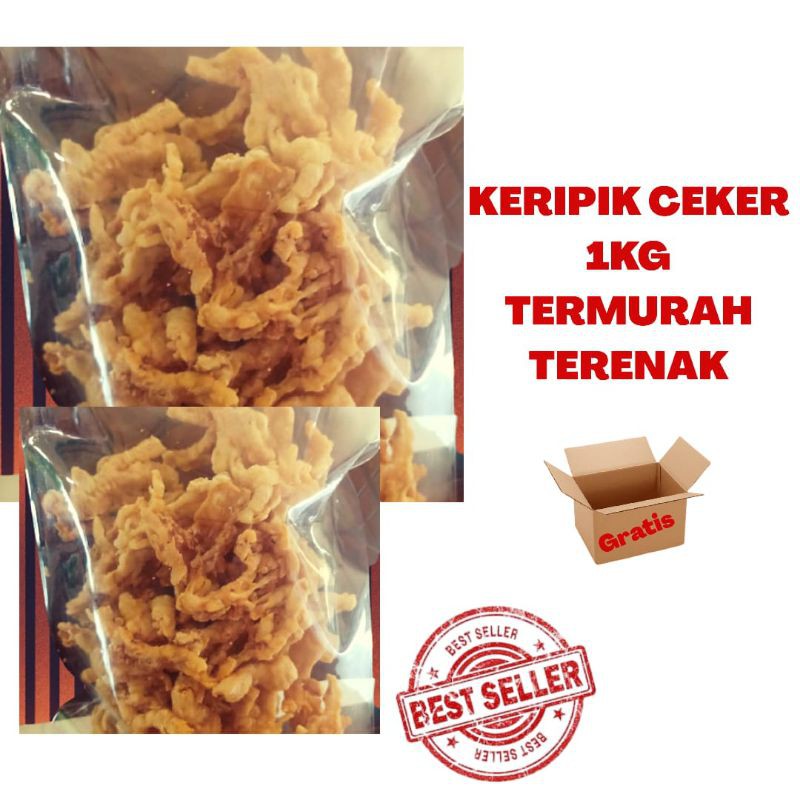 

KERIPIK CEKER 1KG // TERENAK RENYAH GURIH TANPA TEPUNG TANPA TULANG FRESH ORIGINAL GURIH RAMBAK
