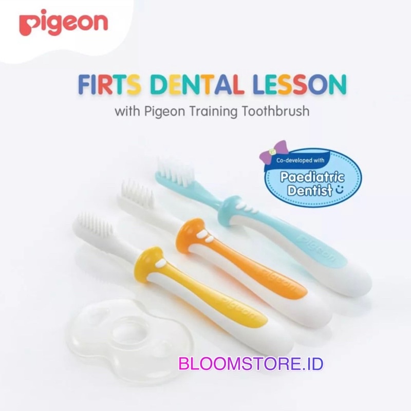 PIGEON Baby Training Tooth Brush Toothbrush Set Lesson 123 1 2 3 Sikat Gigi Bayi Anak Murah Termurah Promo