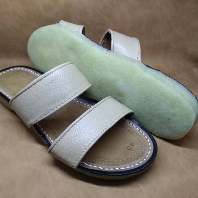 Sandal terumpa tarumpah wanita kulit asli murah terbaru