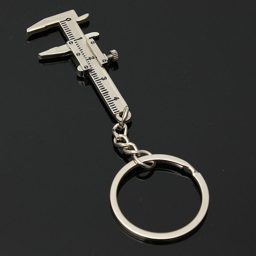 Agustinina Keyring Novelty Silver Slide Penggaris Aksesoris Perhiasan Bergerak