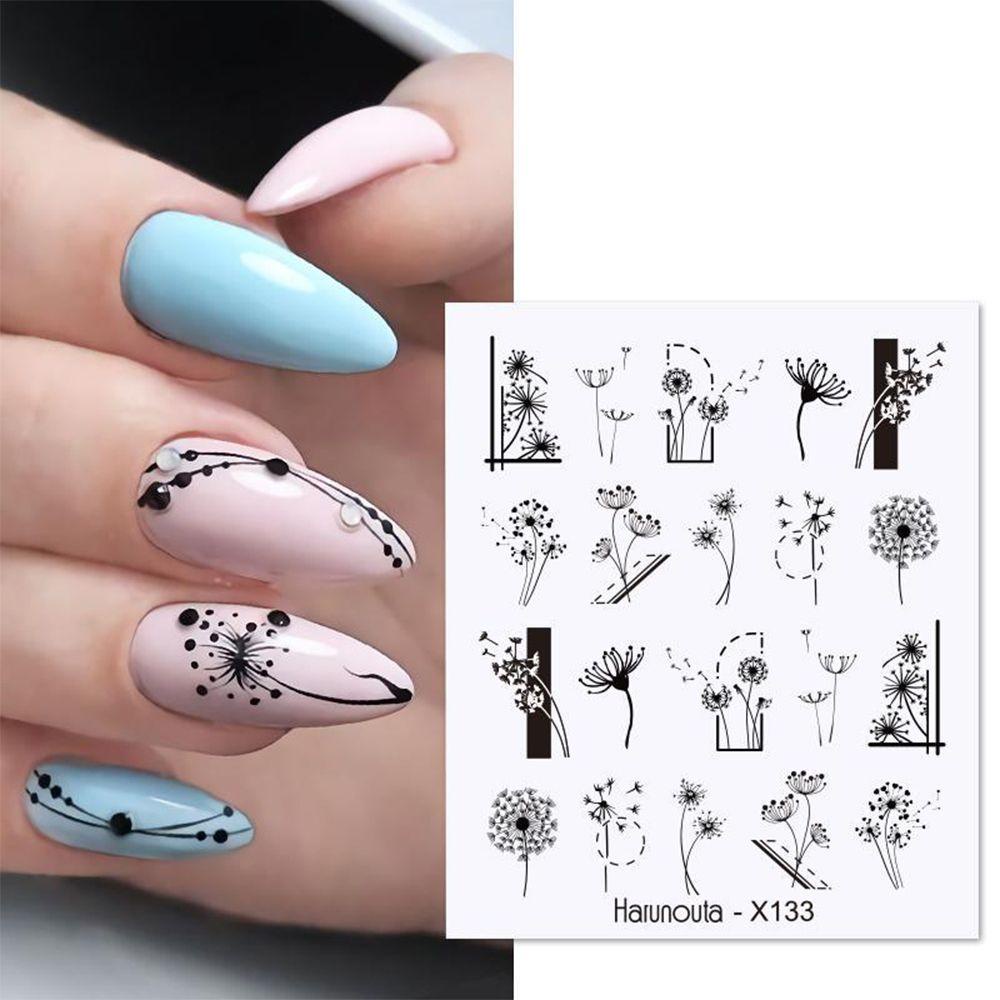 Mxbeauty Self-adhesive Nail Decals Musim Semi Sederhana DIY Nail Art Dekorasi Green Them Nail Sliders Manicuring Sticker