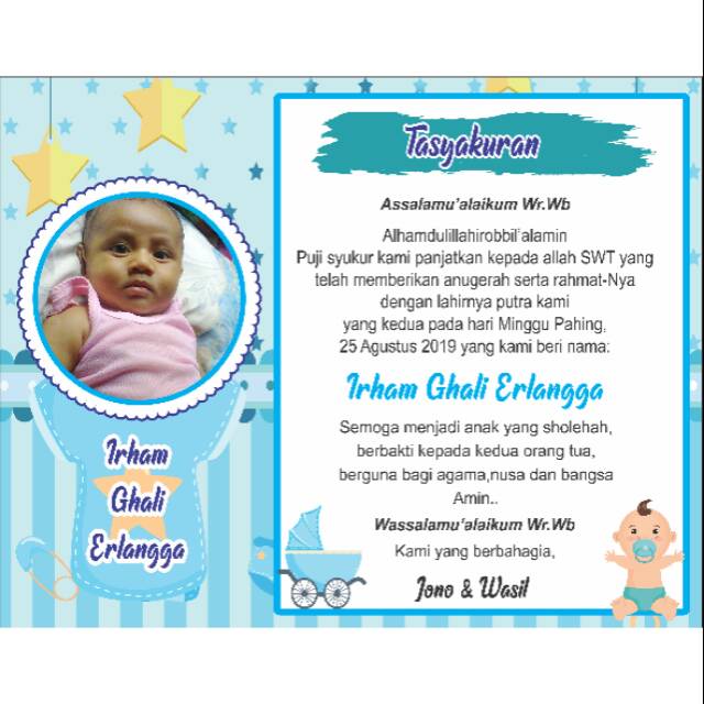 Undangan/ besekan tasyakuran untuk bayi