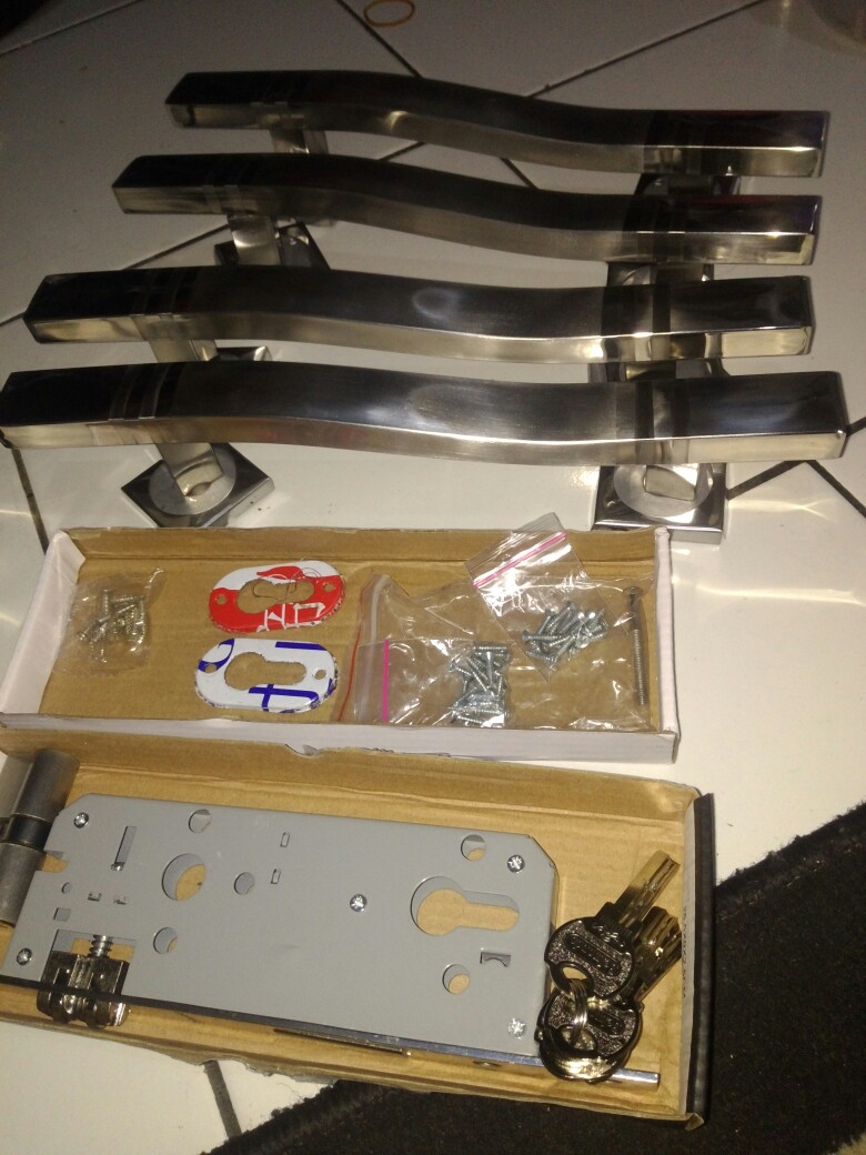 Paket Handle Pintu Stainless 35cm 2set + Body Pelor
