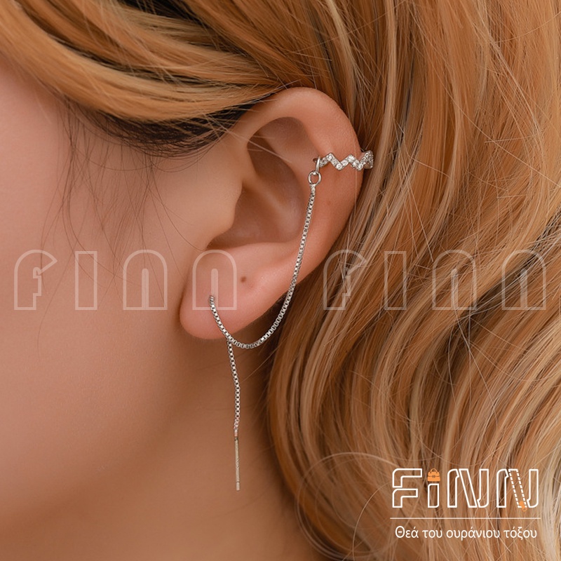 【COD】1 PCS Anting Klip Tulang Telinga Model Rumbai Panjang  - Anting Klip Simple Rumbai Panjang
