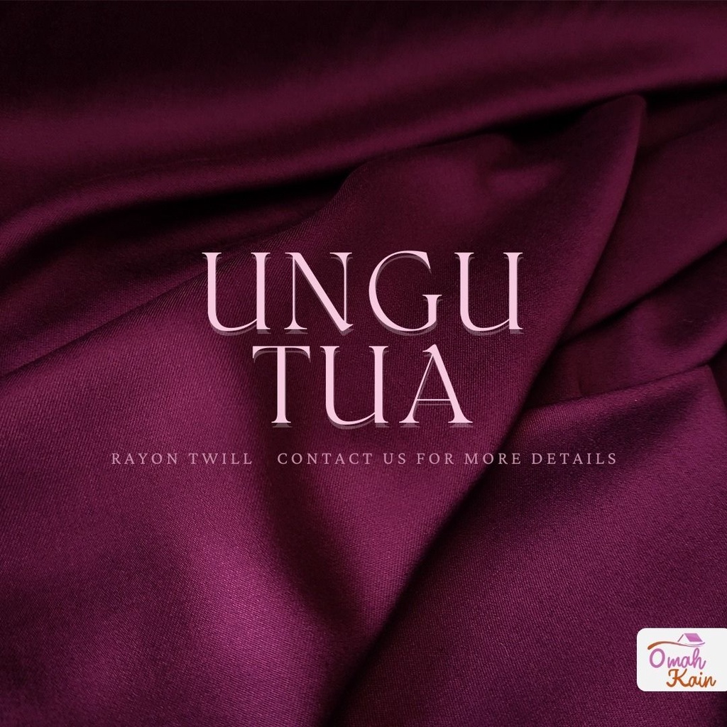 KAIN RAYON TWILL VISCOSE (100% rayon, jatuh, adem, tebal, lembut dan tidak berbulu) #omah kain-Ungu Tua