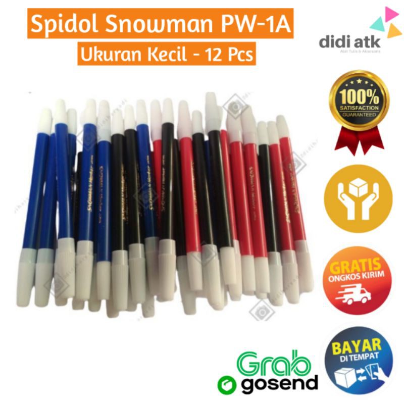 

Spidol Snowman PW-1A Warna Hitam Biru & Merah Ukuran Kecil 12 Pcs