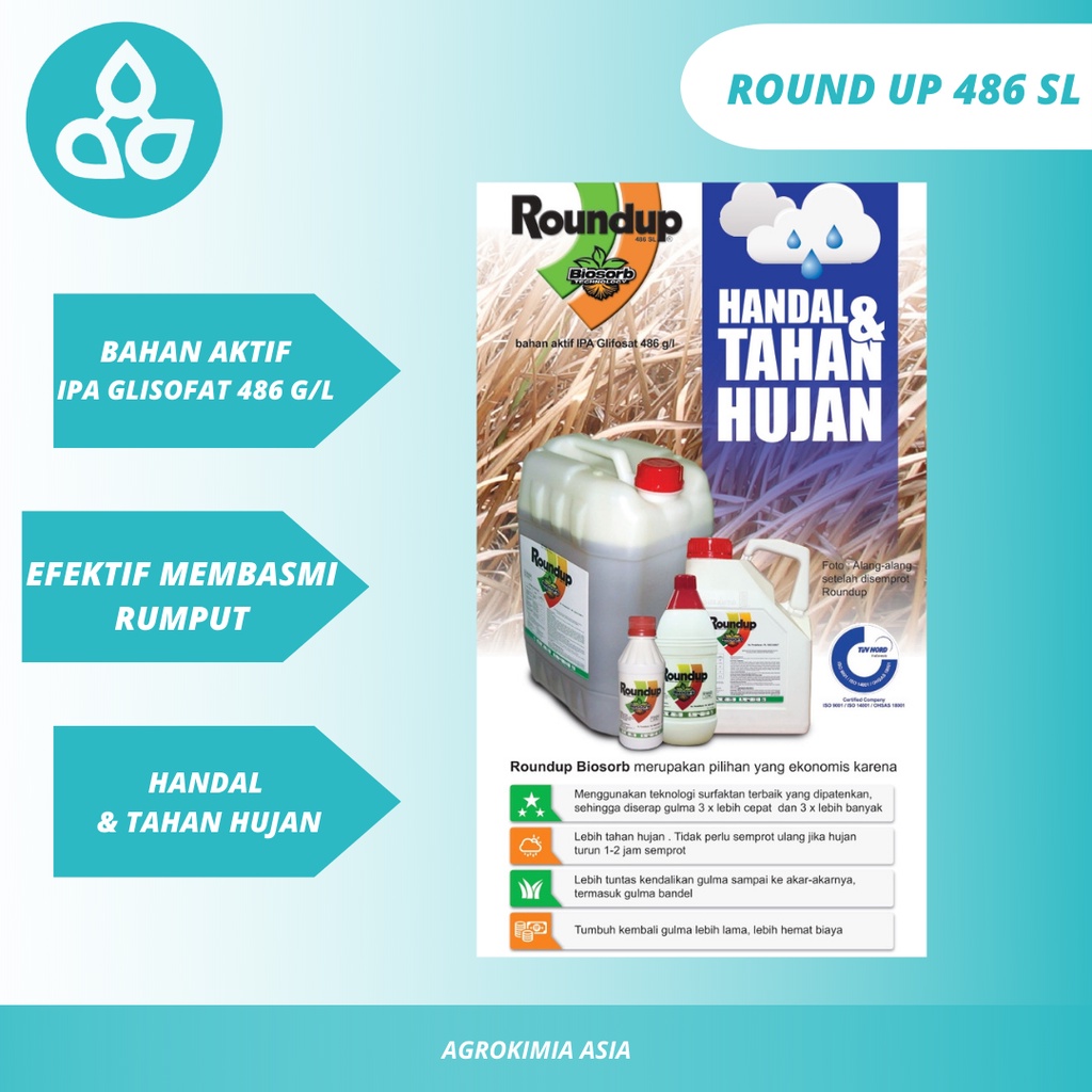 Basmi Rumput Liar Roundup 486SL 1 Liter