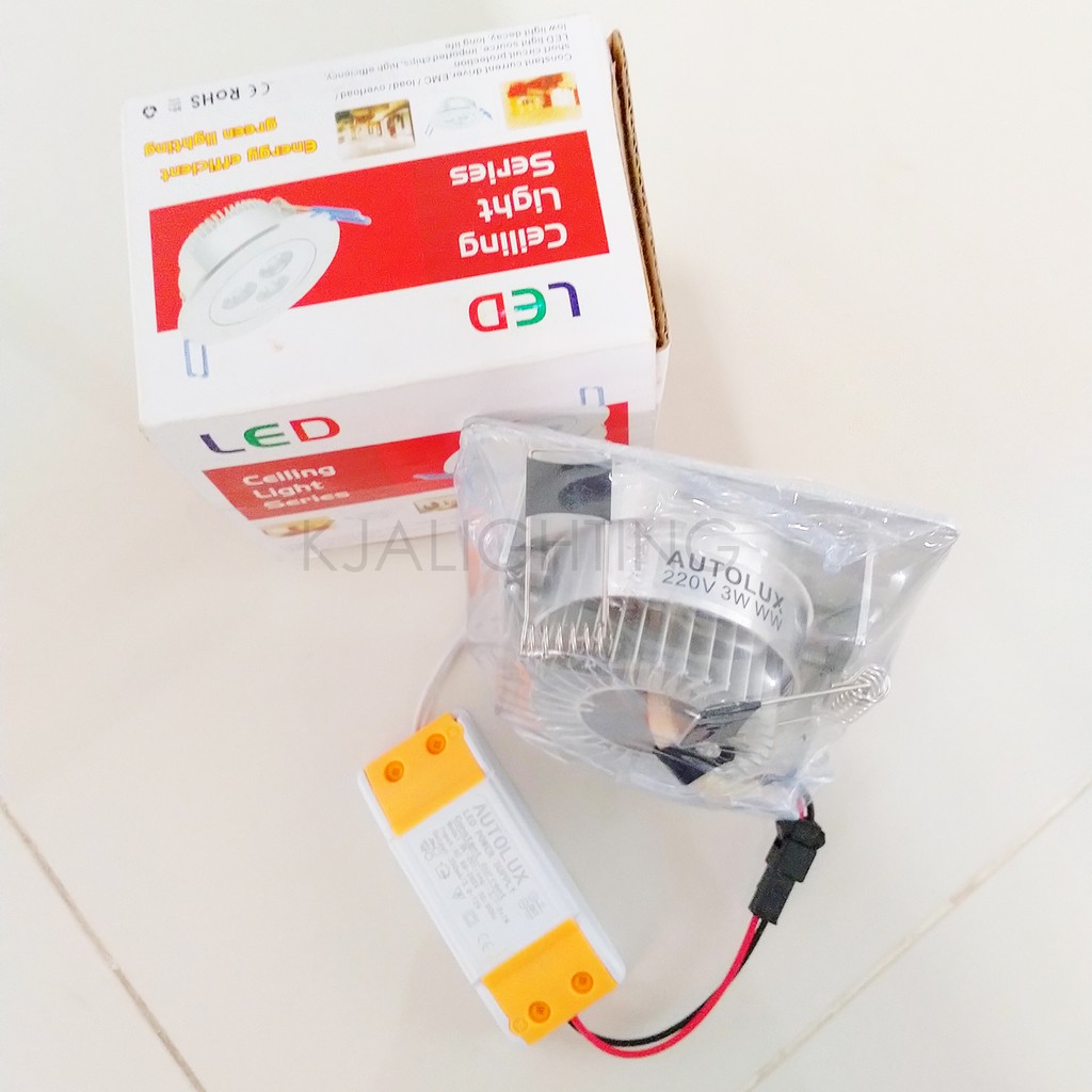 Lampu Downlight LED 3 Mata 3Watt Kuning Spot Sorot -Body Silver