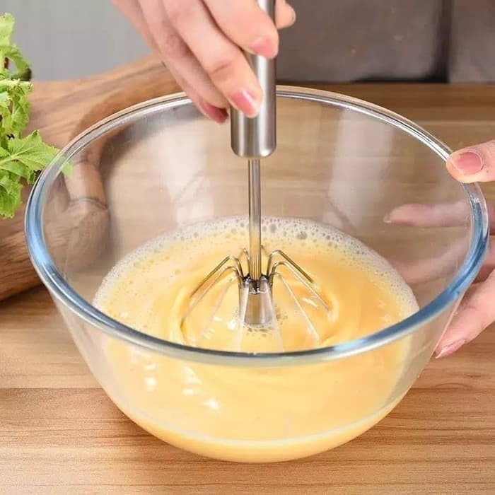 Semi Auto Ballon Egg Whisk Beater Stainless | Kocokan Telur Adonan