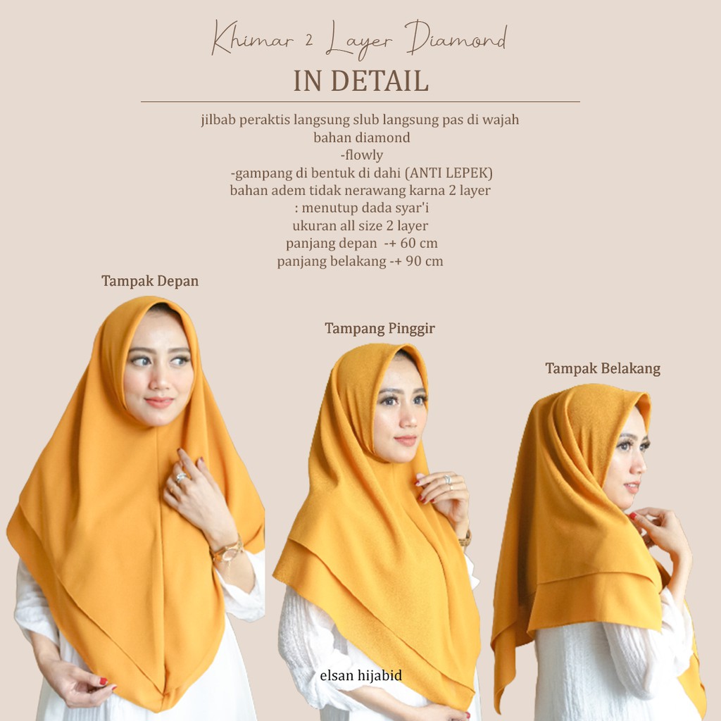 Khimar 2 layer diamond