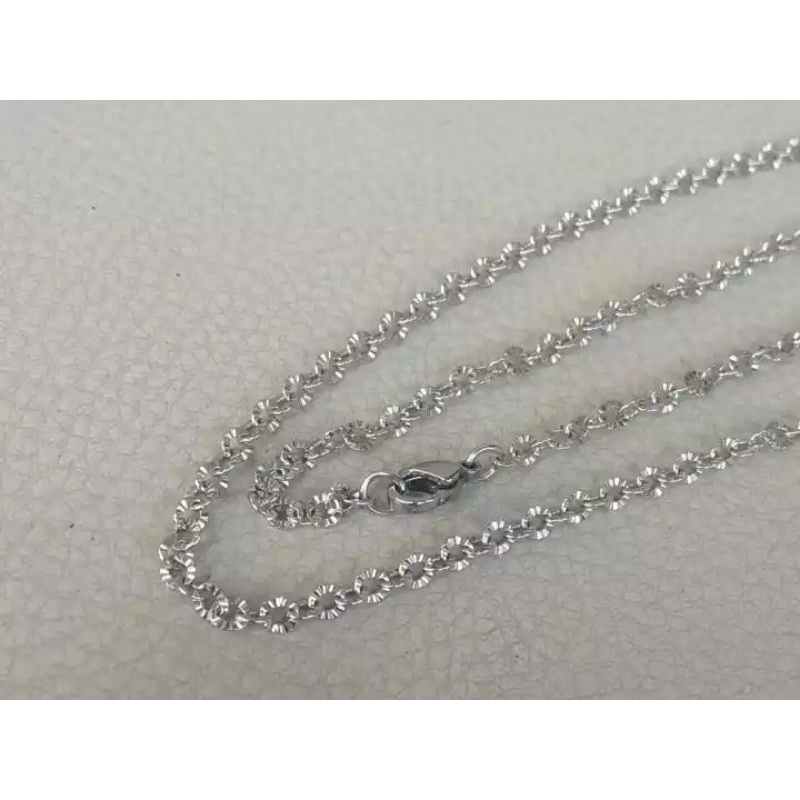 KALUNG TITANIUM NURI MOTIF SILVER BERSINAR 0.8 FASHION PRIA WANITA TERBARU