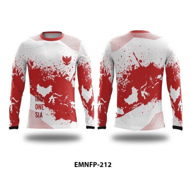 Kaos Jersey Sepeda Indonesia Merah Putih Custom Design EMNFP212