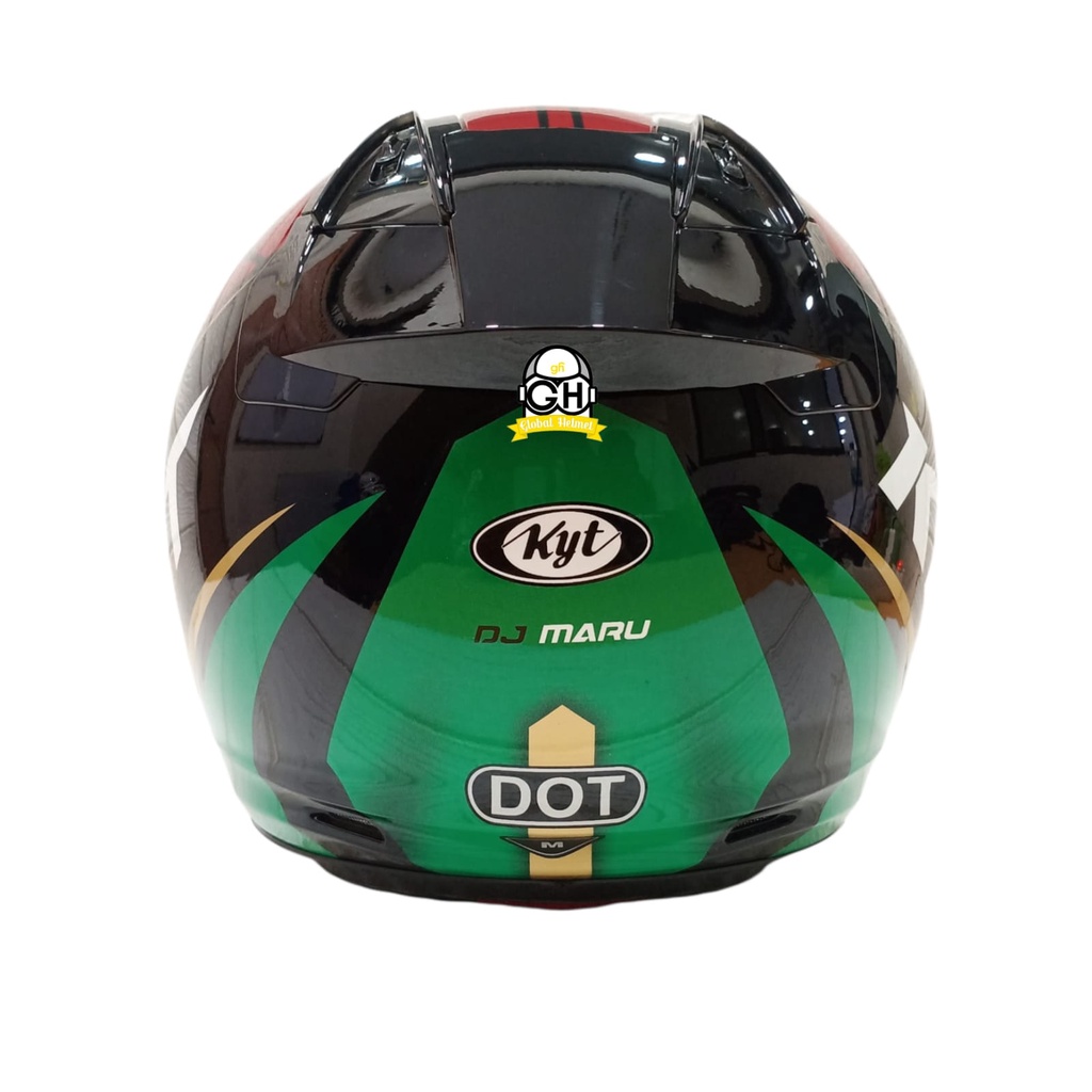 HELM HALF FACE KYT DJ MARU KYT DJMARU MOTIF #17 BLACK GREEN RED MAROON