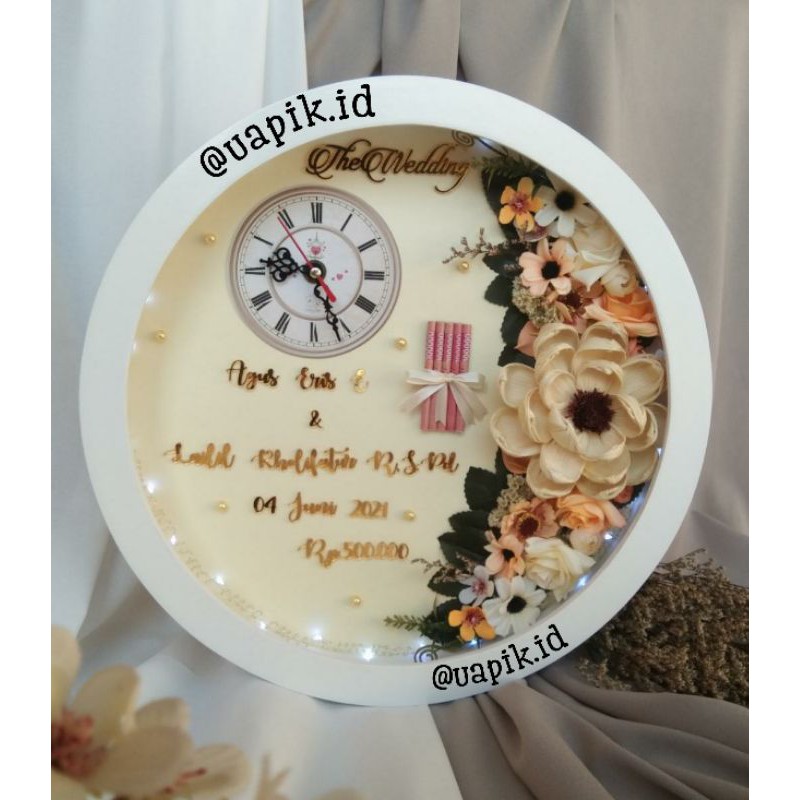 FRAME LINGKARAN TRANSPARAN 30 CM /FRAME KAYU / PIGURA MAHAR BULAT MURAH/ FIGURA RUSTIC/ KEKINIAN