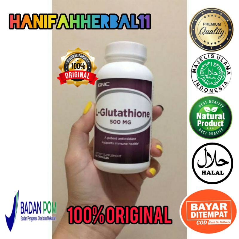 GNC L-GLUTATHIONE 500 MG Obat Pemutih Herbal Original