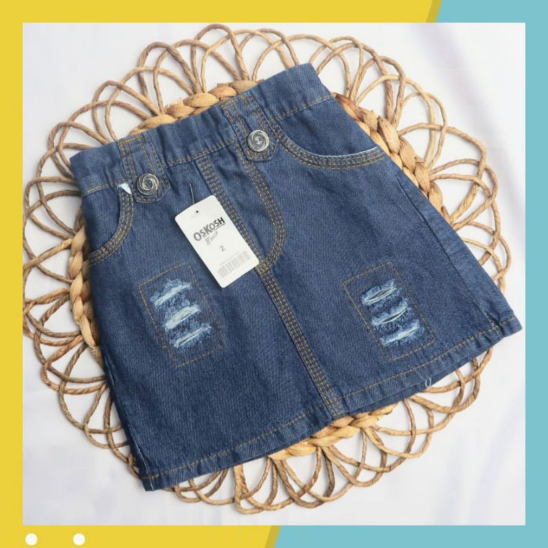 Rok Pendek Anak Perempuan Jeans Riped 2-5 Tahun