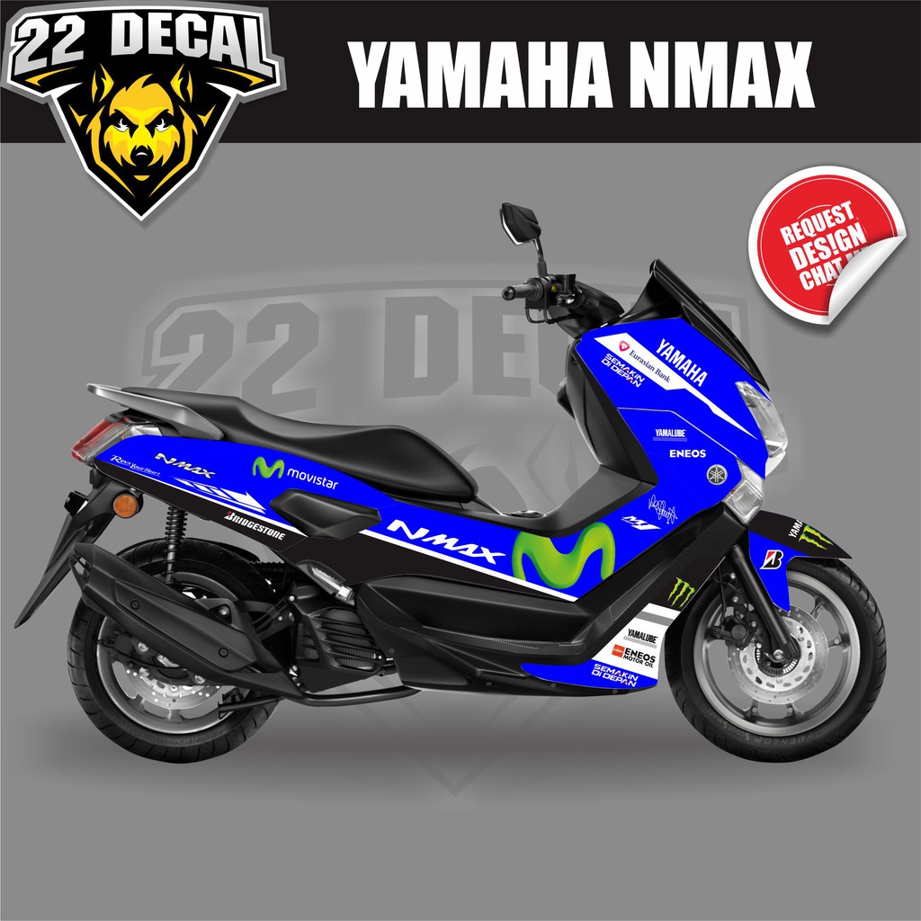 Decal Sticker Nmax Movistar Biru Full Body Bahan Berkualitas