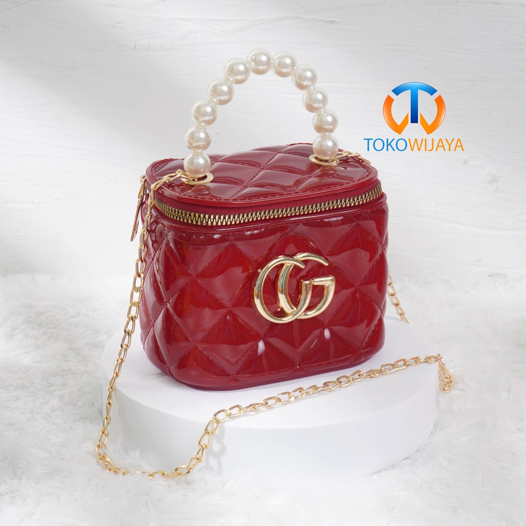 Tas Jelly Glossy Tabung Cg Pearl | Tas Jelly Glossy Motif Tabung Import | Tas Jelly Mini Rubber