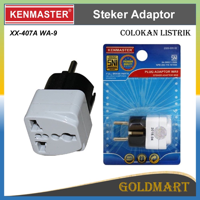 Steker Stop Kontak Kaki 3 Original Kenmaster Plug Adaptor WA9