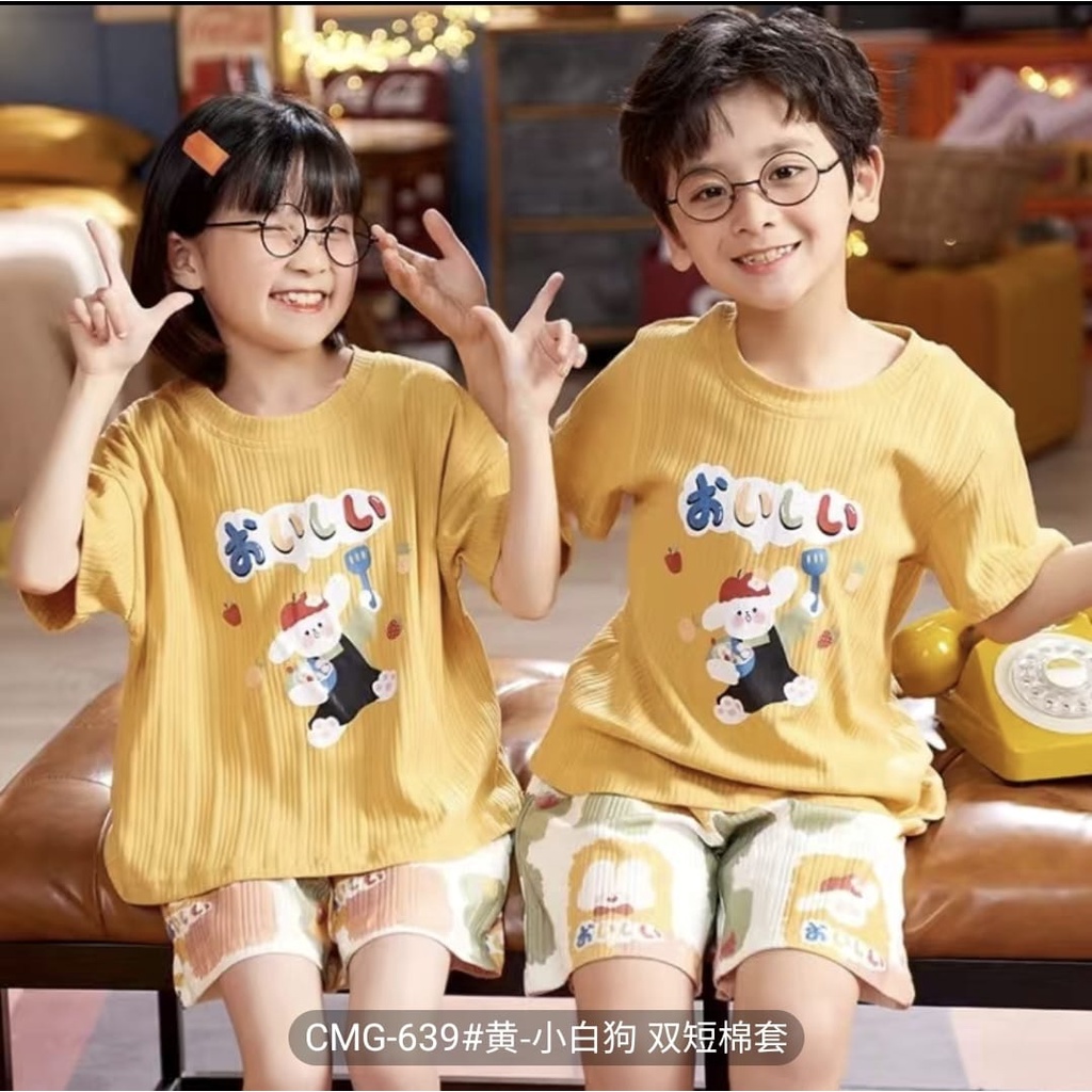 setelan hotpant anak cewek cowok piyama anak/baju tidur anak import