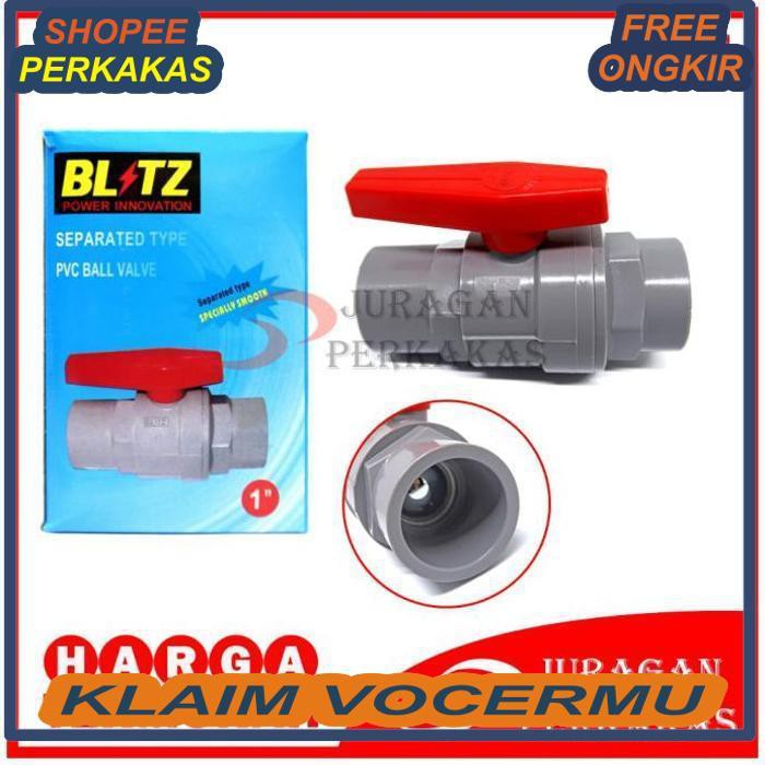 Jual Blitz Ball Valve Pvc Inch Polos Stop Kran Plastik Keran Air Pipa Bos Juragan Perkakas