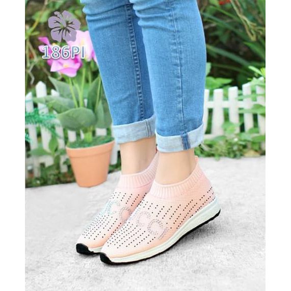 Sepatu Wanita Slipon Sock Gutji - 186 - Putih, 36