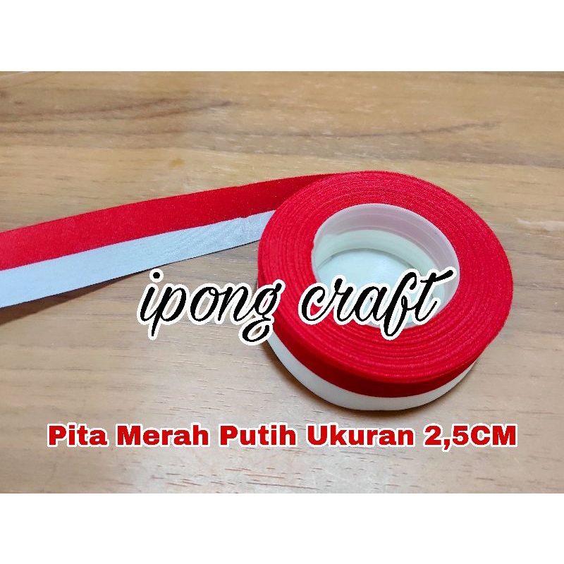 Pita Merah Putih Meteran / Pita Kain Merah Putih meteran