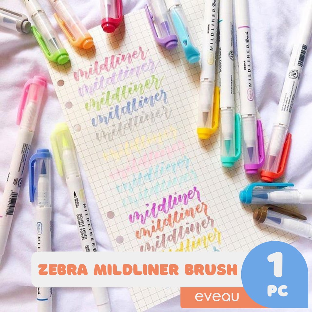 

Zebra Mildliner Brush Pen Double Sided - Brush Tip dan Fine Tip 25 Warna | Spidol Kaligrafi Satuan