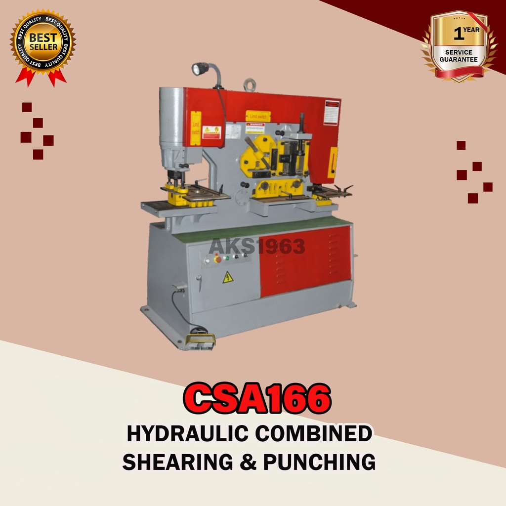 Punching Shearing 60Ton Mesin Kombinasi Hidrolik Potong Besi CSA166