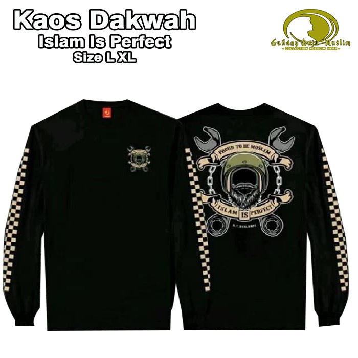 kaos dakwah / kaos dakwah pria / kaos dakwah lengan panjang / kaos hijrah pria / kaos pria ori / kaos santri / kaos tulisan arab / kaos pria murah / kaos islami lengan panjang / kaos dakwah islami / pakaian pria / kaos pria / fashion pria / baju tulisan-ISLAM IS PERFECT