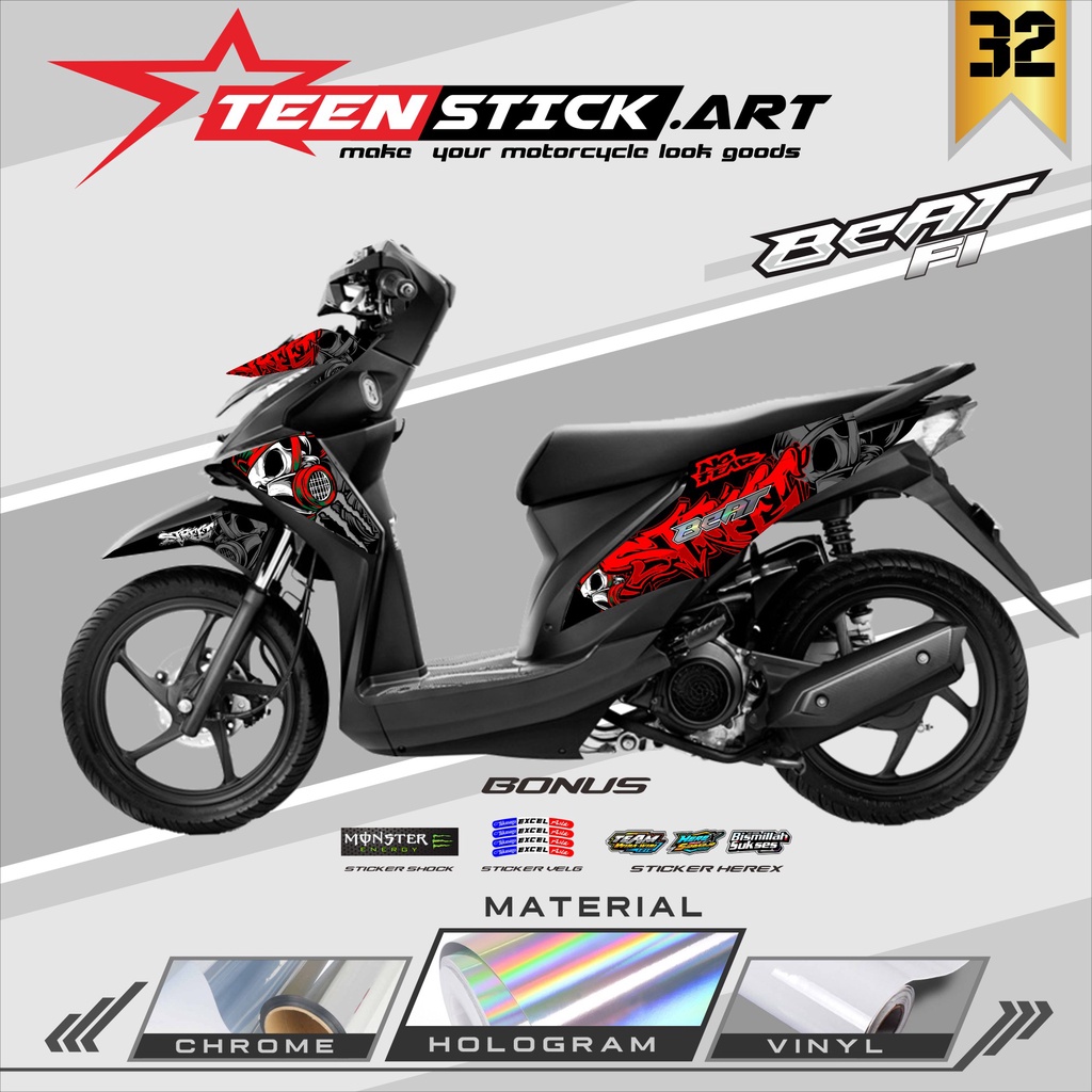 STRIPING BEAT FI 2012-2016 - STRIPING HOLOGRAM HONDA BEAT FI 2012-2016 TENGKORAK