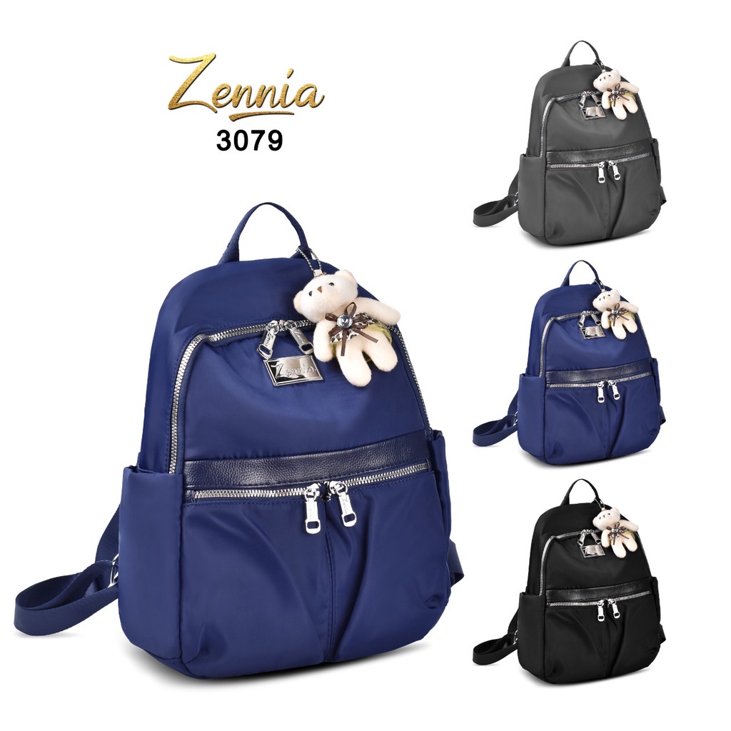 (TSI) Tas Wanita Zennia 3079 Tas Ransel Korea Tas Punggung Import Kantor Kerja Sekolah Kuliah Outdoor Trendy Fashion Style Travel Casual Backpack Serut Anak Remaja Perempuan Selempang Cewek Bag