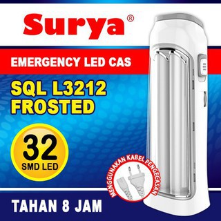 Surya Lampu Emergency SQL L3212 FROSTED Light LED 32 SMD Rechargeable