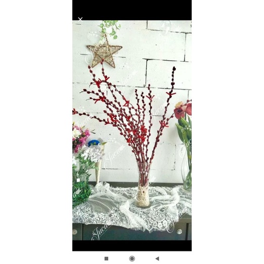 Bunga Pusy Willow in Vas / bunga imlek/ imlek flower