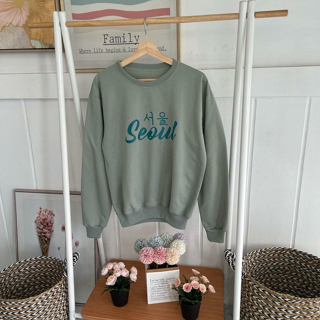 SEOUL SWEATER FLEECE UNISEX TEBAL TERBARU'