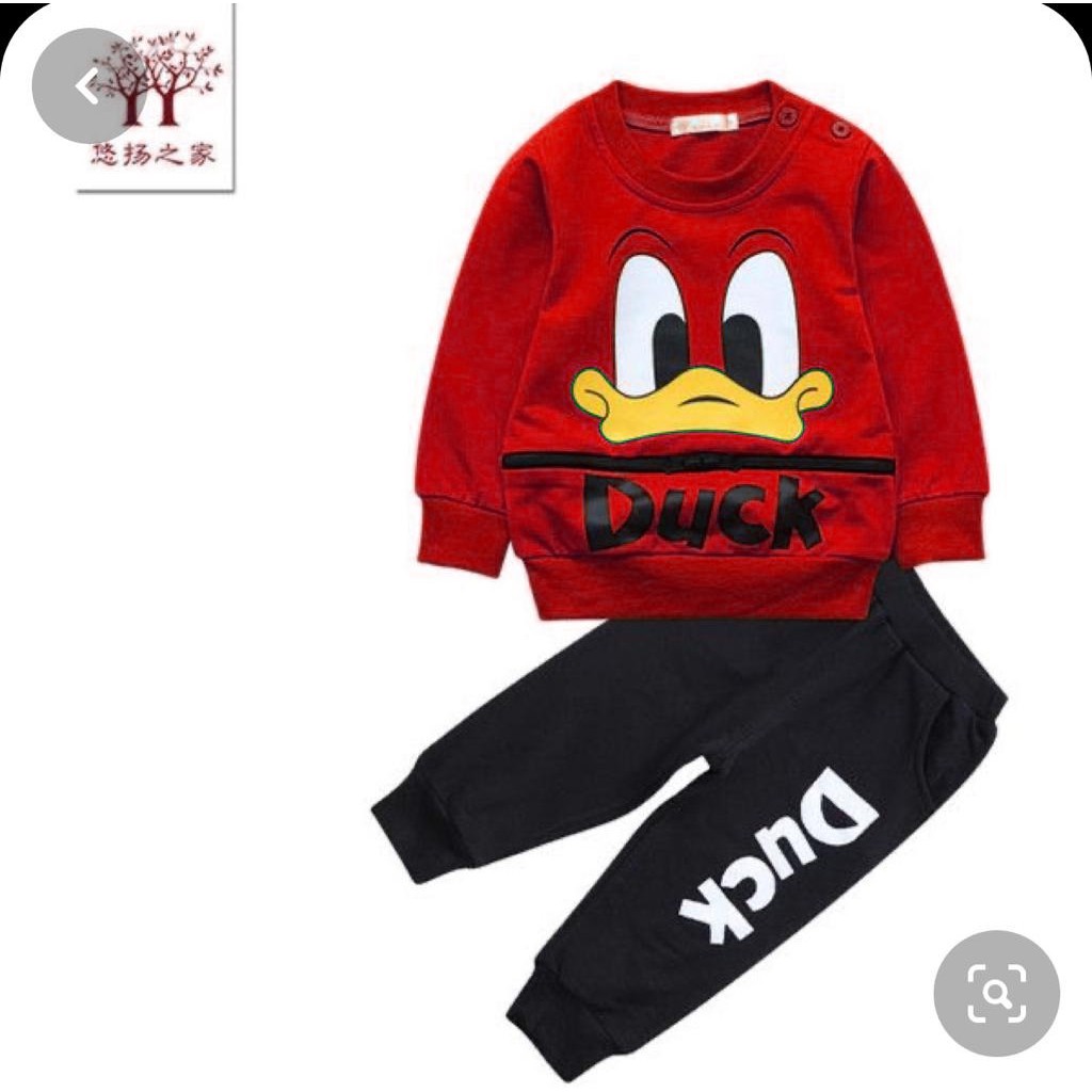 STELAN ANAK FLECE BORDIR MOTIF DONAL DUCK 1-10 THN