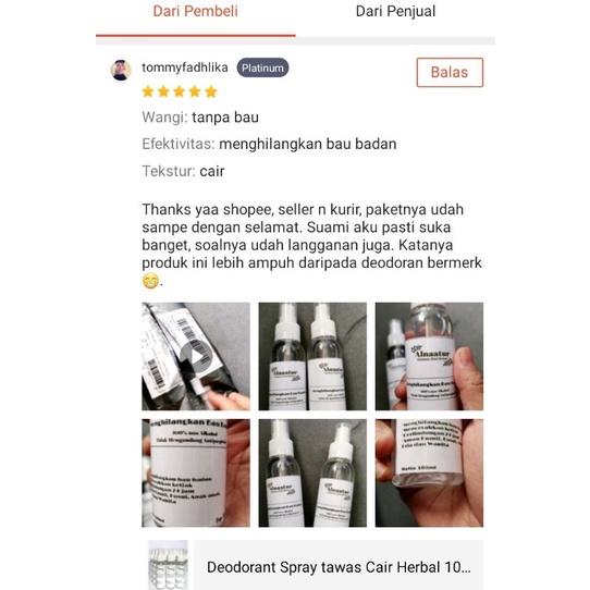 250ml Natural Deodoran Tawas Spray Herbal Penghilang Bau Badan Big Size