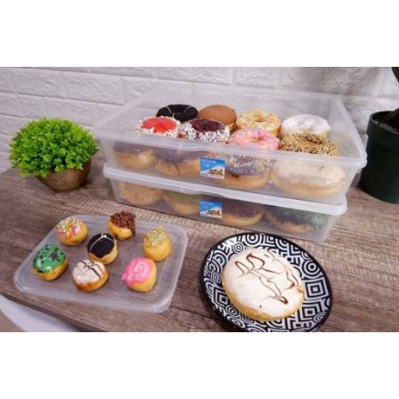 Food box KMP 5500 /Kotak Donat Plastik 5500ml / Tempat Donat Plastik KMP