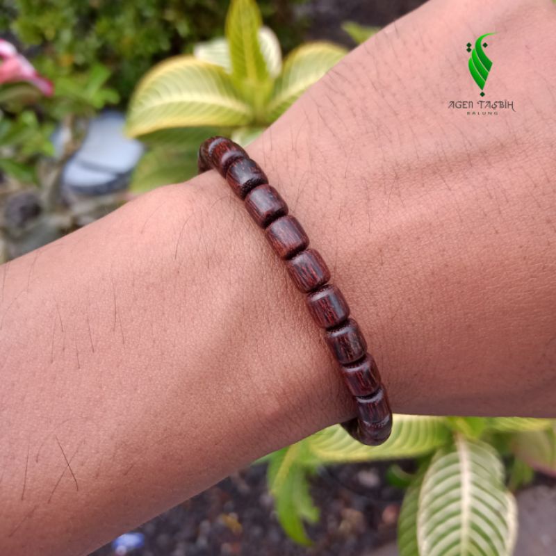 Gelang Kayu Galih Asem Motif Tabung Size 7mm, Gelang Pria, Gelang Kayu Langka Bertuah Nusantara, Gelang Keren, Gelang Murah,