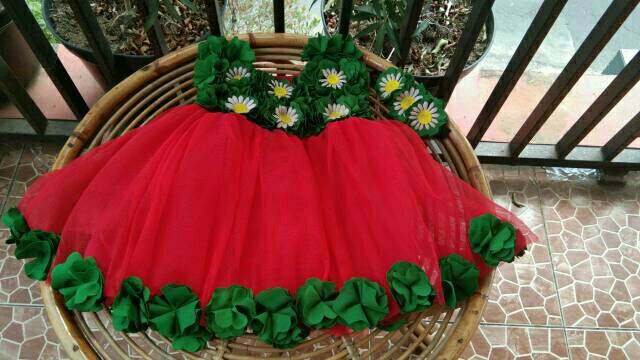 Dress party anak full flower