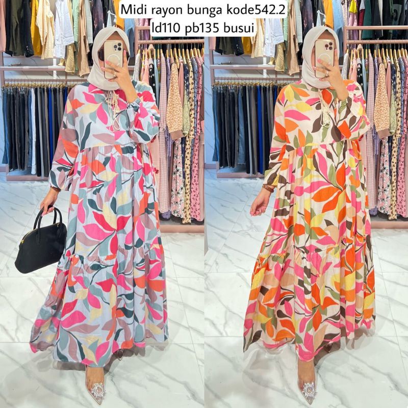 Midi Dress Rayon Terbaru / Midi Dress Crinkle Terbaru / Midi Dress Jumbo Terbaru / Gamis Rayon Terba