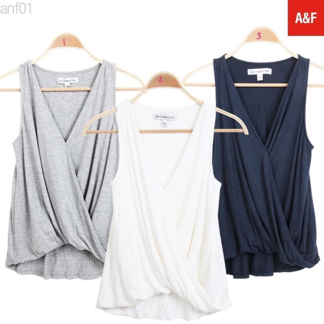 ABERCROMBIE & FITCH » DRAPEY WAVY WRAP TANKTOP POLOS UNIK DEWASA WAVY SILUET TEBAL