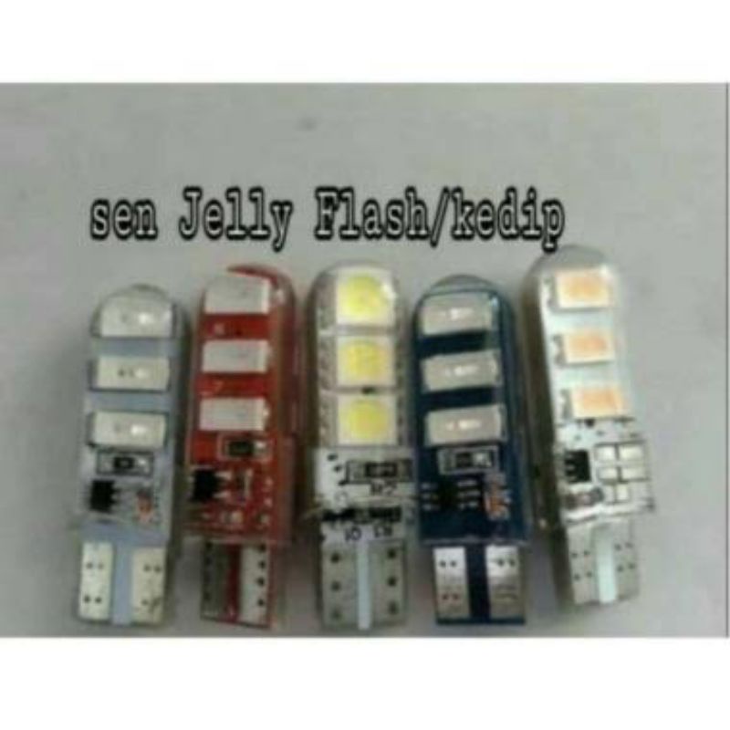 Lampu Sen Sein Jelly Flash Kedip T10 6led Isi 1pcs