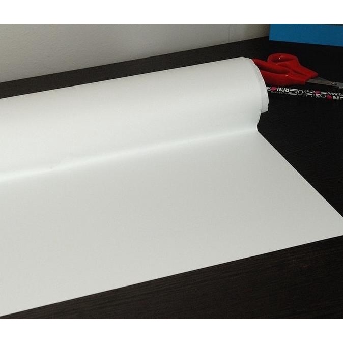 sticker stiker wallpaper putih bahan premium melapisi kayu lantai meja