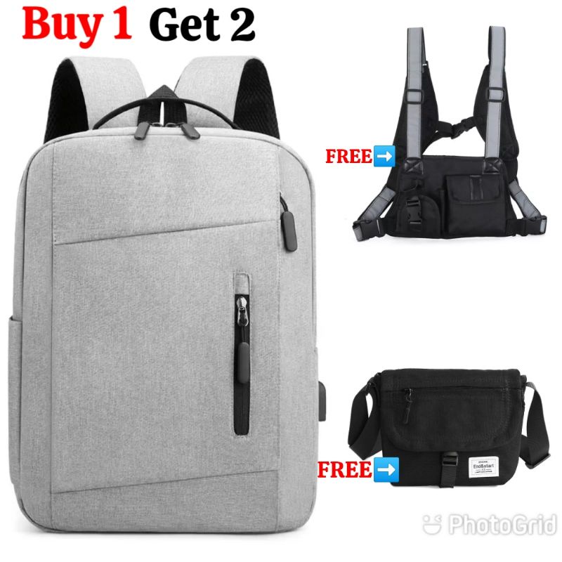 BUY 1 GET 2 - Tas Ransel Pria RDN 015 Distro Bandung Ransel Punggung Backpack Cowok Keren Sek BRAN N