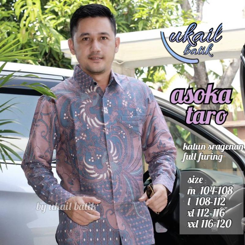 Seling Sogan Kemeja Batik Pria Lengan Panjang Premium Lapis Furing Bahan Katun Halus Premium