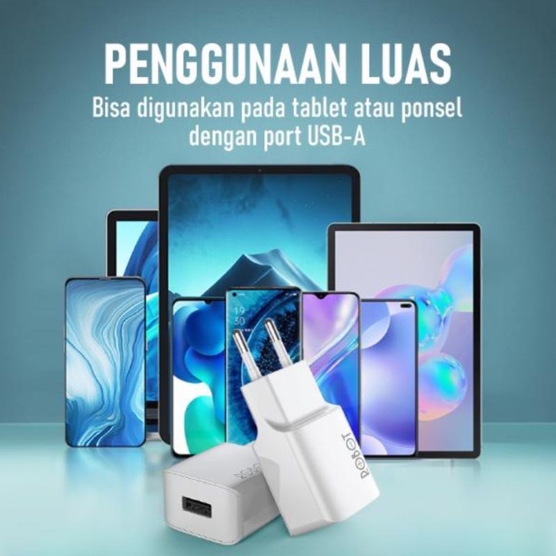 (1TOPLES ISI 15PCS)- Robot Adaptor CAS CASAN Charger RT-K10 Batok Kepala Charger 1 USB Adapter 5V / 1A - Garansi Original Resmi ( 1 Toples isi 15Pcs ) original