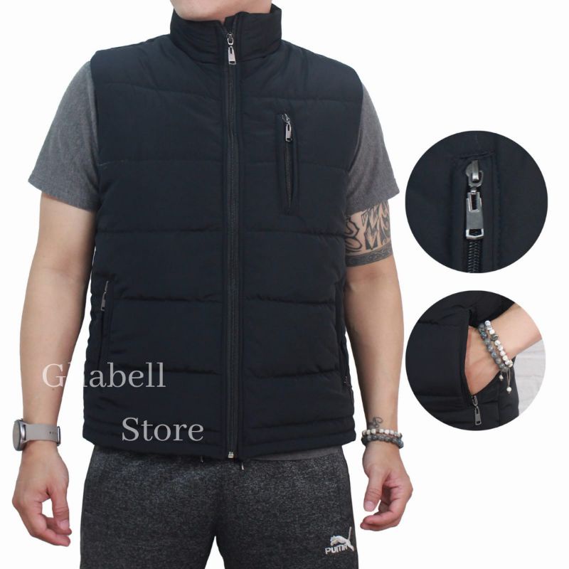 Jaket Rompi Pria keren Rompi Vest Motor Anti Angin Bahan Parasut