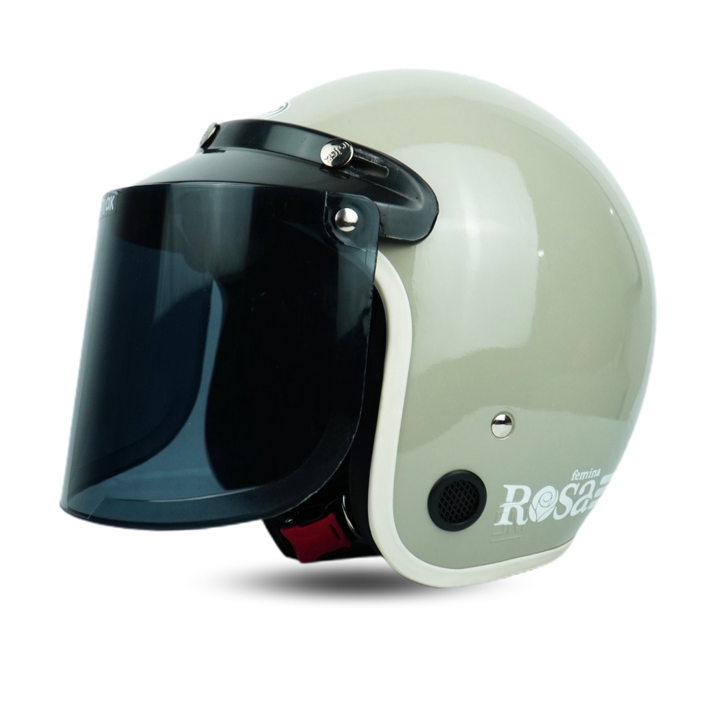 Helm Bogo Dewasa Pastel Cewek Cowok Polos Retro Motor SNI