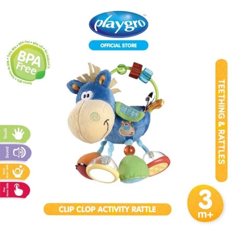 Playgro Clip Clop Activity Rattle - Mainan Bayi &amp; Anak Playgro